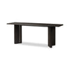 Huxley Console Table Smoked Black Veneer Angled View Four Hands