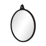 Four Hands Hyde Round Mirror Black Aluminum Angled View