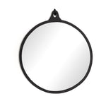 Hyde Round Mirror Black Aluminum Front Facing View Four Hands