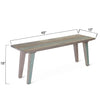 HTD Ibiza Bench angled with dimensions 