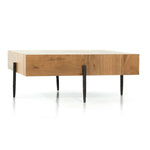 Indra Square Coffee Table Natural Yukas Angled View Four Hands