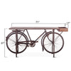 Industrial Teak Bicycle Console Table  FIT-BICY-CN full view with dimensions