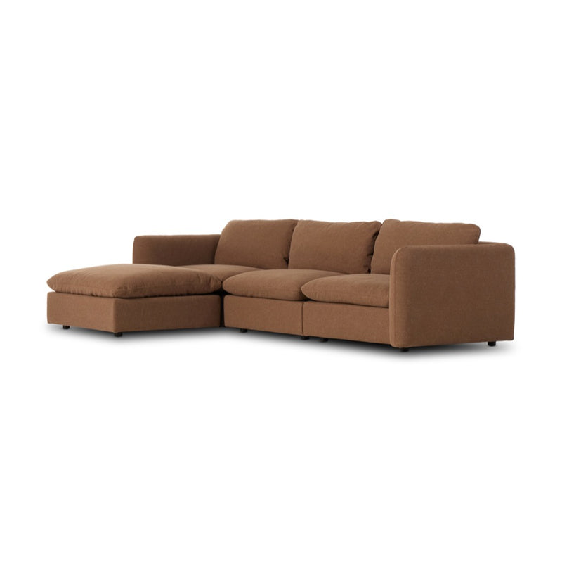 Ingel 3-Piece Sectional with Ottoman Angled View 239338-002