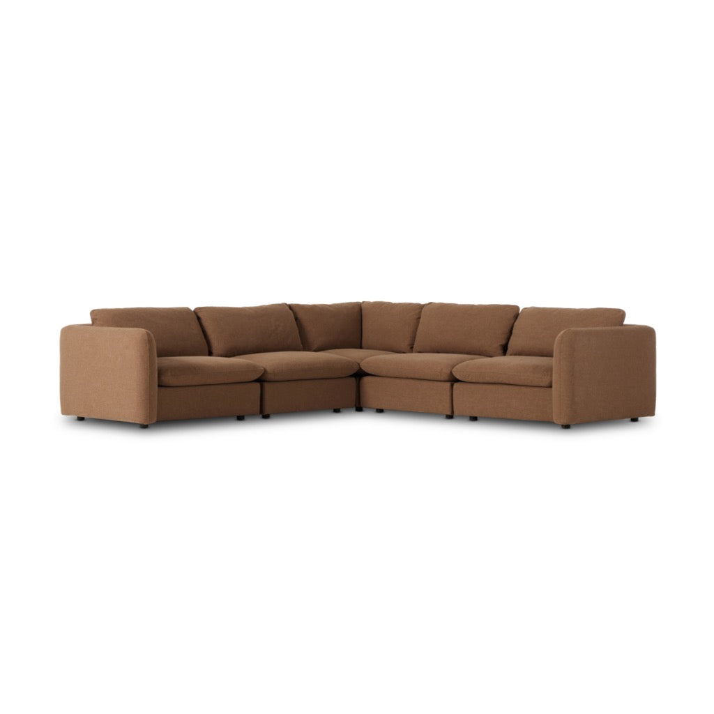 Ingel 5-Piece Sectional Antwerp Cafe Angled View Four Hands