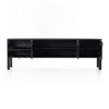 Isador Media Console Black Wash Poplar Front Facing Open Doors View 223975-002