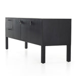 Four Hands Isador Media Console Black Wash Poplar Angled View