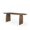 Mercana Isla Oval Dining Table Dark Brown Angled View 70559-AB
