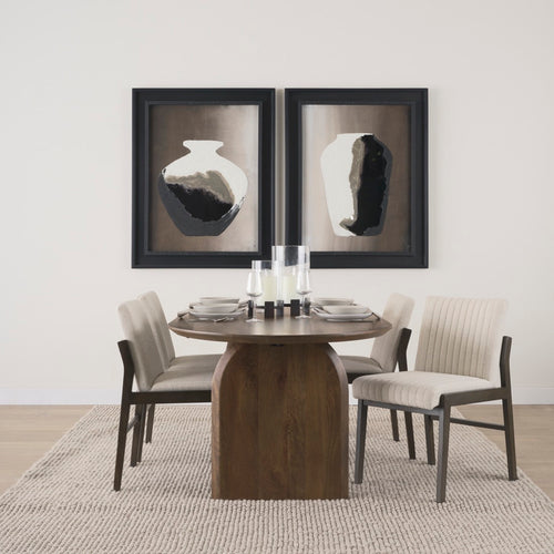 Mercana Isla Oval Dining Table Dark Brown Staged View 70559-AB
