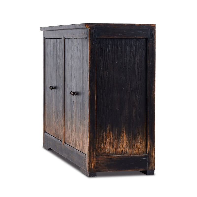Van Thiel It Takes an Hour Sideboard Distressed Black Angled View Four Hands