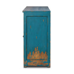 It Takes an Hour Sideboard Distressed Blue Side View Four Hands