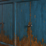 It Takes an Hour Sideboard Distressed Blue Aged Bronze Pulls Four Hands