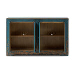 It Takes an Hour Sideboard Distressed Blue Open Cabinets Four Hands