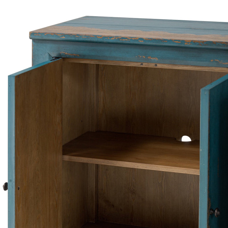 It Takes an Hour Sideboard Distressed Blue Interior Shelving 237665-002