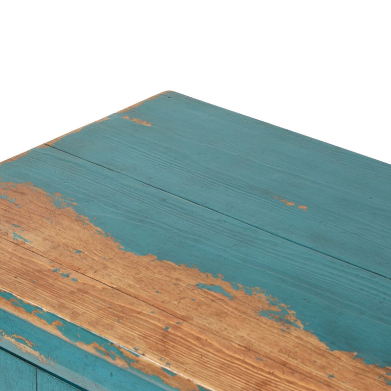 It Takes an Hour Sideboard Distressed Blue Hand-Distressed Chipping Tabletop 237665-002