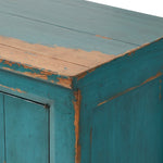It Takes an Hour Sideboard Distressed Blue Pine Veneer Chipping Four Hands