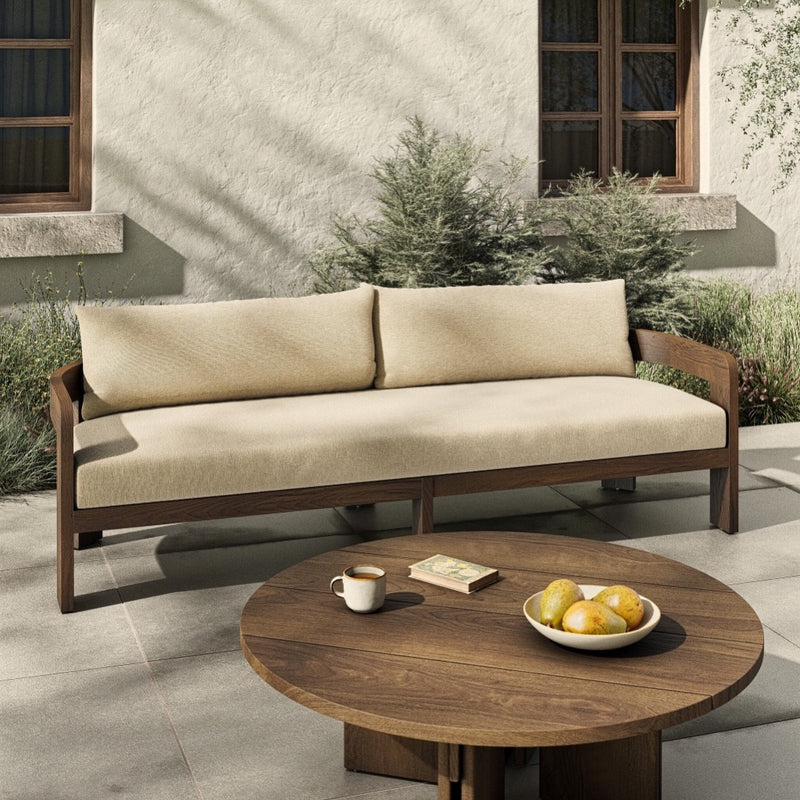 Four Hands Jackson Outdoor Sofa staged front facing view