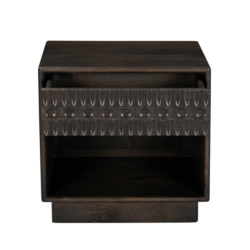 HTD Jakarta Nightstand front open drawer view 