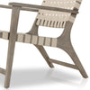 Jevon Outdoor Chair Grey Eucalyptus Base Legs Detail Four Hands