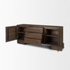 Mercana Jonan Sideboard Dark Brown Angled View Open Doors 71111