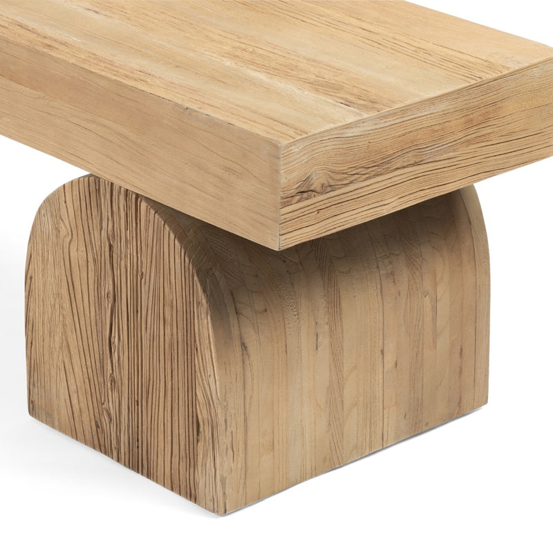 Keane Bench Natural Elm Arched Legs Detail 109345-002
