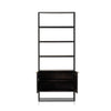 Kelby Bookcase Gunmetal Front View Cabinet Open Four Hands