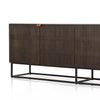 Kelby Closed Media Console Carved Vintage Brown Iron Legs 234758-003