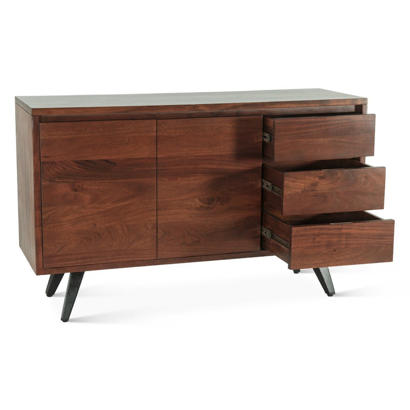 Kennedy Sideboard FKN-SB54WN angled open drawer view 