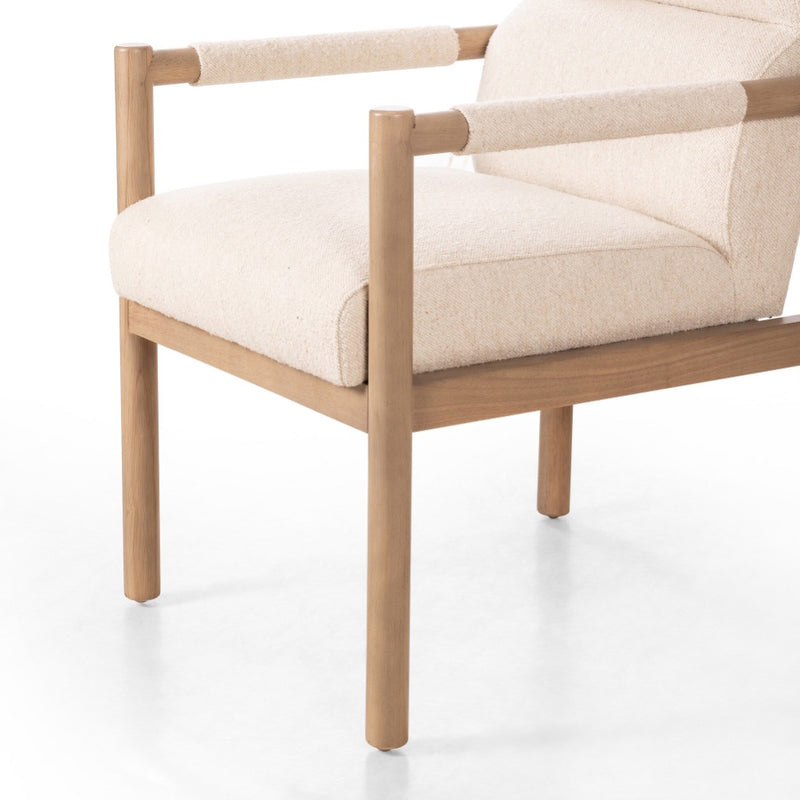 Kiano Dining Armchair Charter Oatmeal Front Legs Detail Four Hands
