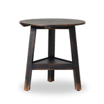 Kickapoo River Cricket Table by Van Thiel Distressed Black Angled View Four Hands