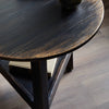 Four Hands Kickapoo River Cricket Table by Van Thiel Distressed Black Tabletop Staged View