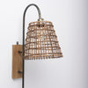 Mercana Kiley Wall Sconce brown woven shade view 
