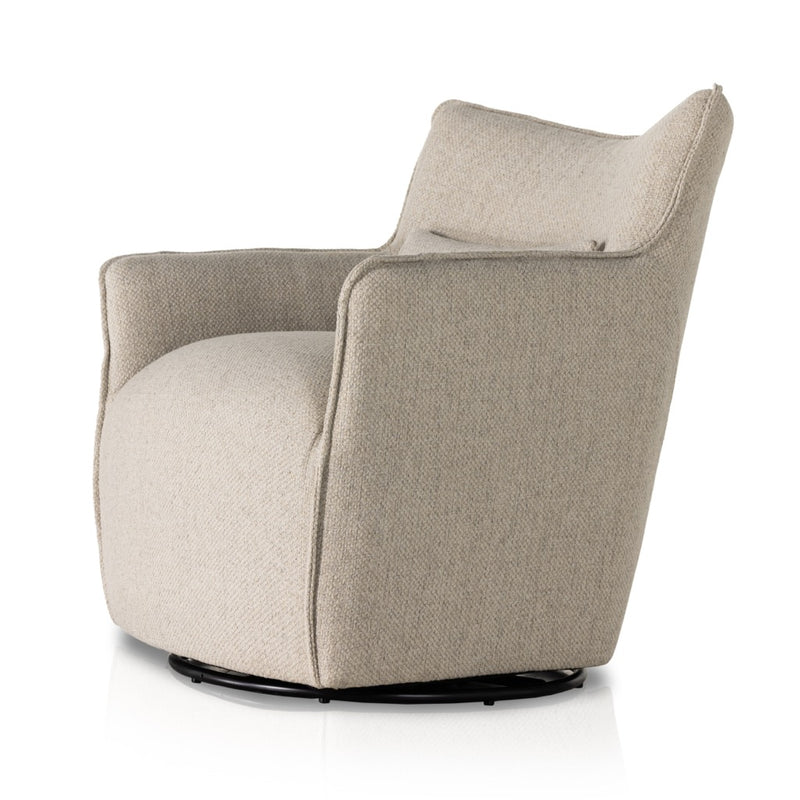 Kimble Swivel Chair Fallon Linen Angled View 106086-016