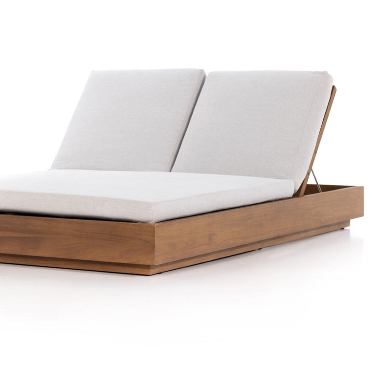 Four Hands Kinta Outdoor Double Chaise Lounge angled front view