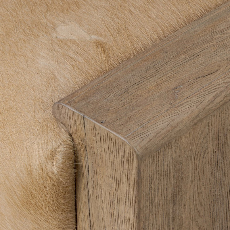 Four Hands Knox Accent Bench - Light Hair on Hide