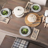 Mercana Konstantin Live Edge Rectangular Dining Table staged view of dining table 