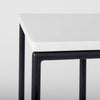 Kyra End Table 69212 white marble top and black frame 