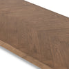 Lamar Console Table Matte Brown Veneer Angled Tabletop Detail 100568-003