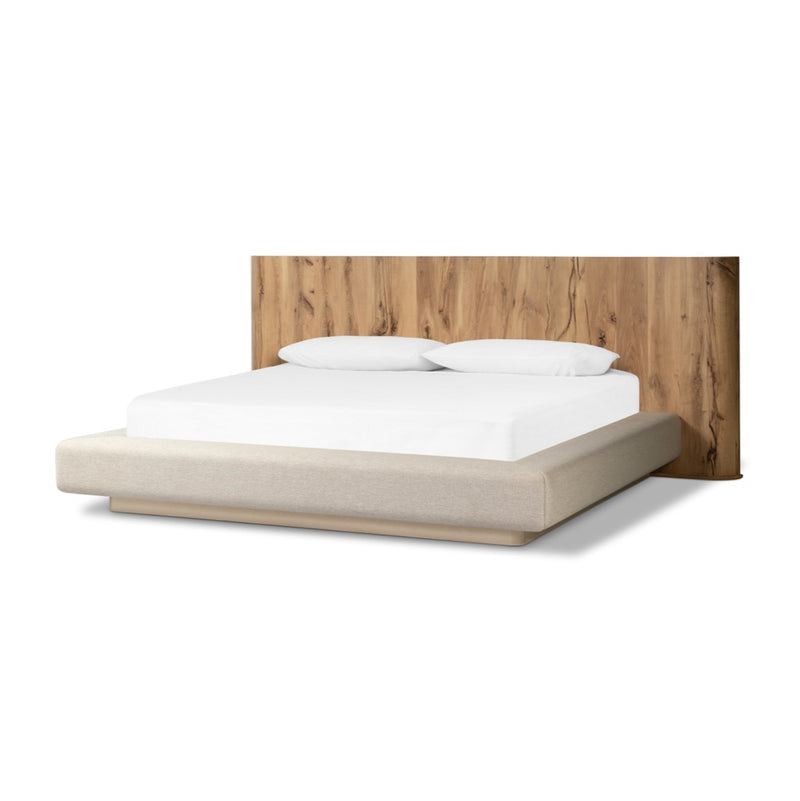 Lara King Bed Natural Reclaimed French Oak Angled View 242165-002