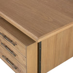 Lauren Desk Natural Solid Oak Top Corner Detail Four Hands
