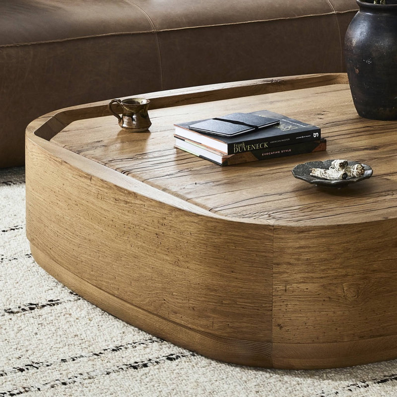 Leandro Coffee Table 242130-003 staged closeup of table