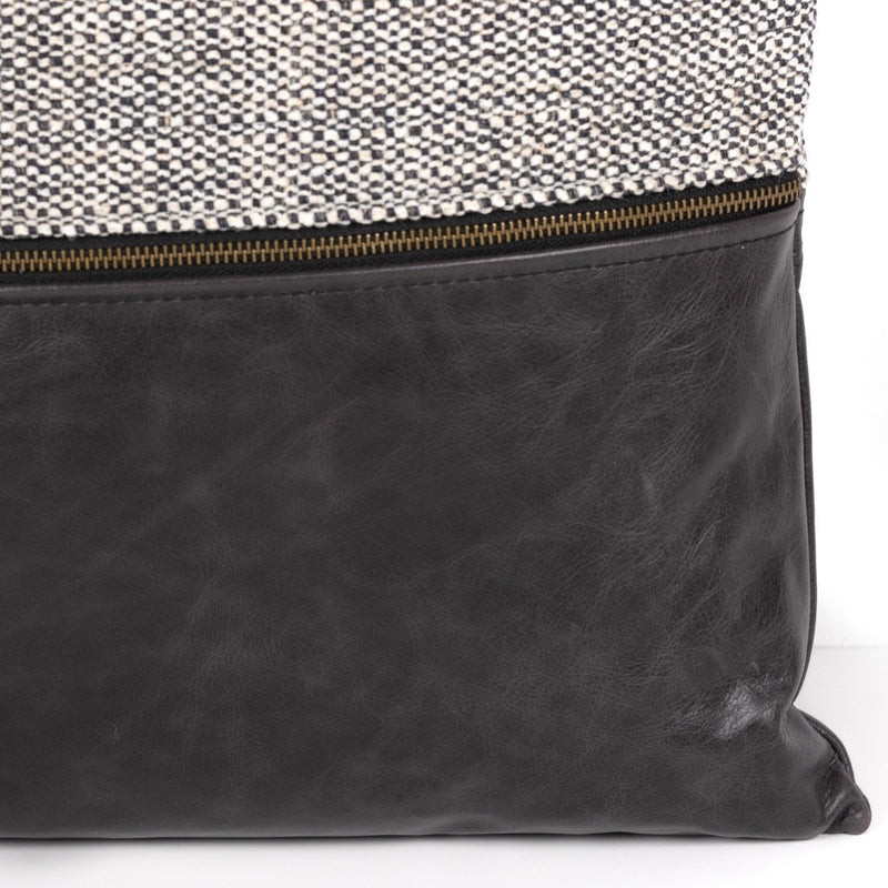 Leather & Linen Pillow Sonoma Black Bottom Corner Detail 225798-012