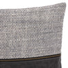 Leather & Linen Pillow Sonoma Black Top Corner Detail Four Hands