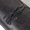 Leather & Linen Pillow Sonoma Black Zipper Detail Four Hands