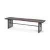 Mercana Ledger Wooden Dining Bench angled view 
