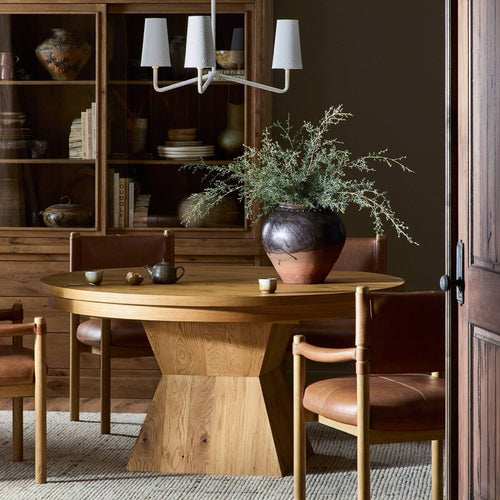 Leif Round Extension Dining Table 60" 233047-003 staged view 