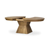 Four Hands Leif Round Extension Dining Table 60" angled and extended view 