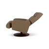 Lennox Comfort Relax Recliner Bison Champagne Side Reclined View American Leather