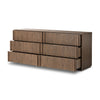 Leo 6 Drawer Dresser by Thomas Bina Rustic Grey Angled View Open Drawers 231733-002