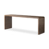Leo Console Table Rustic Grey Angled View Four Hands