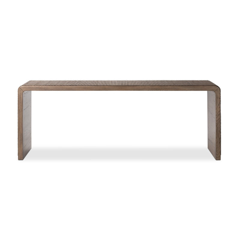 Four Hands Leo Console Table Rustic Grey Front Facing View